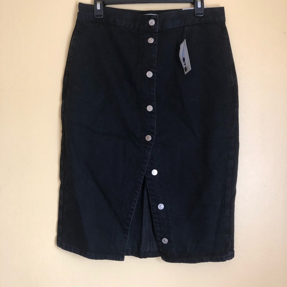 Topshop Denim Midi Skirt - Picture 2 of 6